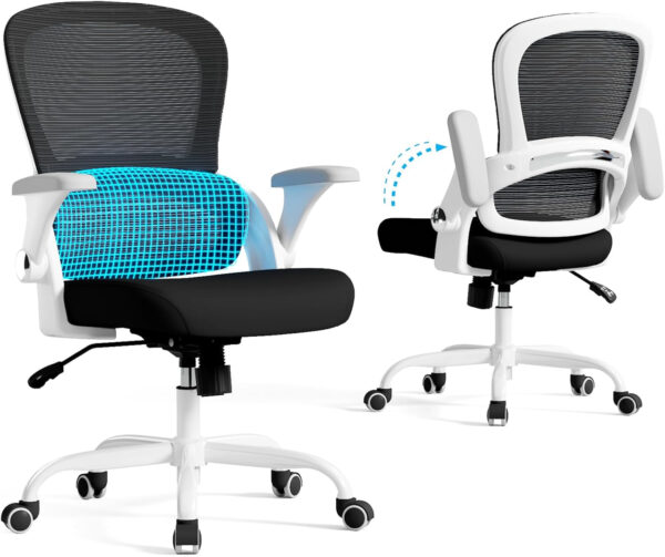 68882d6402198f8bc40b5c025ec76747d401a27af8de0363329e5.jpg TRALT Beige Gaming Chair - Ergonomic Office Chair with Back Support, Home Office Desk Chairs, Computer Chair, 330lbs Wide Seat Big and Tall Office Chair for Professionals (White Black)