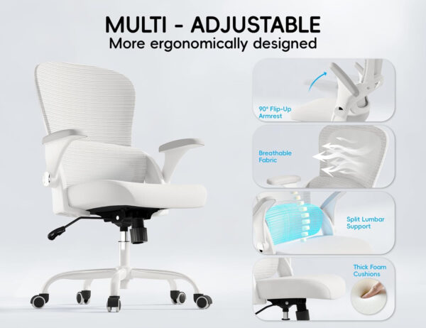68882d7cb5c4cb85705f7d477723b8dc89a7bd26a28753d8fcb0d.jpg TRALT Beige Gaming Chair - Ergonomic Office Chair with Back Support, Home Office Desk Chairs, Computer Chair, 330lbs Wide Seat Big and Tall Office Chair for Professionals (White Black)