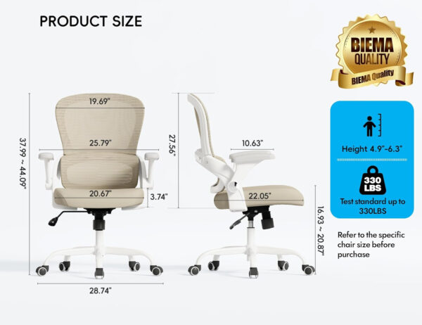68882d88dc3f51556dc8b1b61fb122d9406be7aec945113f7652c.jpg TRALT Beige Gaming Chair - Ergonomic Office Chair with Back Support, Home Office Desk Chairs, Computer Chair, 330lbs Wide Seat Big and Tall Office Chair for Professionals (White Black)