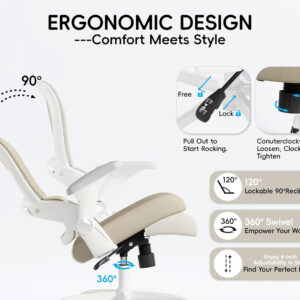 68882d92cb047b728c964b5cffaf003f206034cf95940b8846533.jpg TRALT Beige Gaming Chair - Ergonomic Office Chair with Back Support, Home Office Desk Chairs, Computer Chair, 330lbs Wide Seat Big and Tall Office Chair for Professionals (White Black)