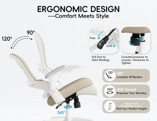 68882d92cb047b728c964b5cffaf003f206034cf95940b8846533.jpg TRALT Beige Gaming Chair - Ergonomic Office Chair with Back Support, Home Office Desk Chairs, Computer Chair, 330lbs Wide Seat Big and Tall Office Chair for Professionals (White Black)
