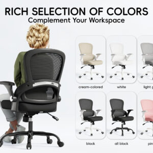 68882dacdf219a3b5cfbb13f18b9d107ec11372a9fc7921f3cf4e.jpg TRALT Beige Gaming Chair - Ergonomic Office Chair with Back Support, Home Office Desk Chairs, Computer Chair, 330lbs Wide Seat Big and Tall Office Chair for Professionals (White Black)