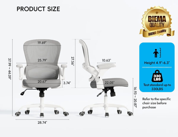 68882dbda26bc79b64d5c8772e88fefc7cbe6be9d841b9128e201.jpg TRALT Beige Gaming Chair - Ergonomic Office Chair with Back Support, Home Office Desk Chairs, Computer Chair, 330lbs Wide Seat Big and Tall Office Chair for Professionals (White Black)