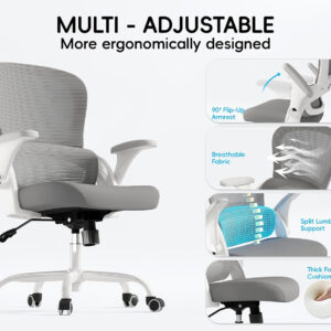 68882dc81f449f4d6aef828f2e178c61a3a6864d5286b587e4e55.jpg TRALT Beige Gaming Chair - Ergonomic Office Chair with Back Support, Home Office Desk Chairs, Computer Chair, 330lbs Wide Seat Big and Tall Office Chair for Professionals (White Black)