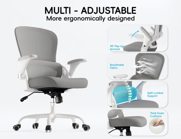 68882dc81f449f4d6aef828f2e178c61a3a6864d5286b587e4e55.jpg TRALT Beige Gaming Chair - Ergonomic Office Chair with Back Support, Home Office Desk Chairs, Computer Chair, 330lbs Wide Seat Big and Tall Office Chair for Professionals (White Black)