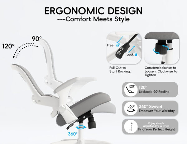 68882dce74e7bb1d331acab3085728e003e4a9a8fca0e551f0143.jpg TRALT Beige Gaming Chair - Ergonomic Office Chair with Back Support, Home Office Desk Chairs, Computer Chair, 330lbs Wide Seat Big and Tall Office Chair for Professionals (White Black)