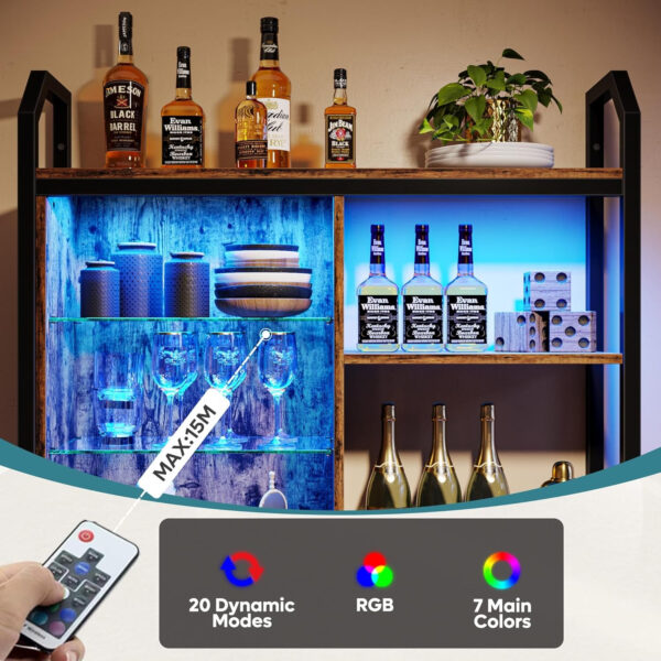 Bestier LED Gaming Floating Shelves, 34" Wall Mounted Shelf Pipe Shelves Hanging Display Rack Bookshelf with 6 S-Hook, Gaming Room Decor Wine Coffee Bar, Black Carbon Fiber