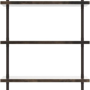 Industrial Pipe Shelf Wall Mounted, Rustic Wood Floating Shelves, 3 Tier Wall Display Bookshelf, Storage Rack Sundries Holder for Kitchen Office Bathroom Organization and Home Decor (24inch x 2)