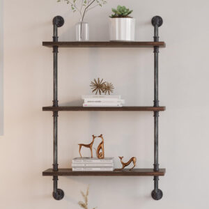 Industrial Pipe Shelving Wall Mounted, Rustic Floating Shelves Wall Shelf Unit Bookshelf Hanging Wall Shelves,Farmhouse Kitchen Bar Shelving