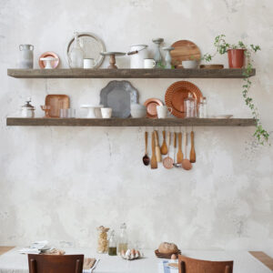 Floating Shelves | 8" Deep Rustic Reclaimed Barnwood Wall Hanging Shelves with Invisible Heavy-Duty Metal Bracket | Wall Mounted | Farmhouse Style | 36 inches, 2 PCs, Distressed Natural