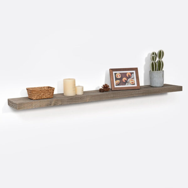 Floating Shelves | 8" Deep Rustic Reclaimed Barnwood Wall Hanging Shelves with Invisible Heavy-Duty Metal Bracket | Wall Mounted | Farmhouse Style | 36 inches, 2 PCs, Distressed Natural