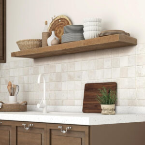 Floating Shelves | 8" Deep Rustic Reclaimed Barnwood Wall Hanging Shelves with Invisible Heavy-Duty Metal Bracket | Wall Mounted | Farmhouse Style | 36 inches, 2 PCs, Distressed Natural