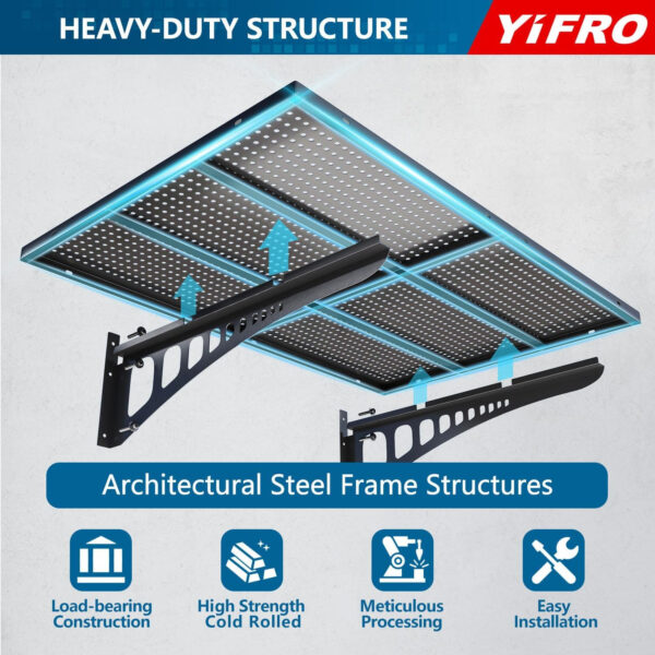 4-Pack 2x3ft Heavy Duty Garage Wall Shelving, 1000 lbs Load Capacity, Garage Shelving Wall Mounted, Garage Storage Rack with Hooks, Black