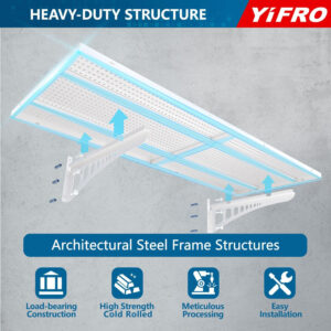 4-Pack 2x3ft Heavy Duty Garage Wall Shelving, 1000 lbs Load Capacity, Garage Shelving Wall Mounted, Garage Storage Rack with Hooks, Black