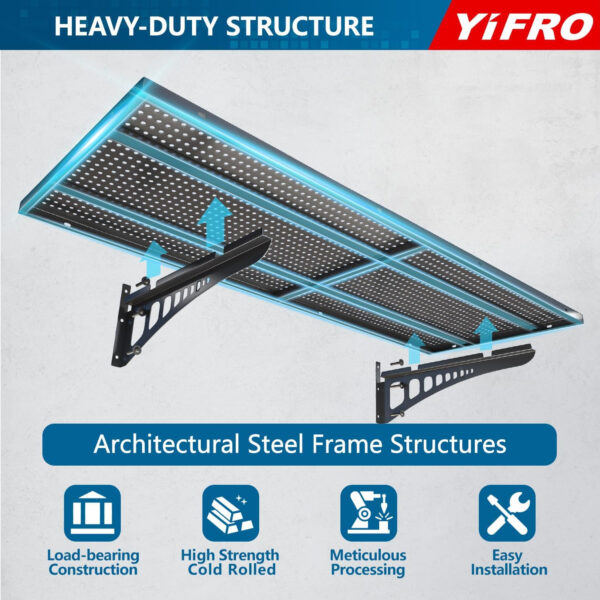 4-Pack 2x3ft Heavy Duty Garage Wall Shelving, 1000 lbs Load Capacity, Garage Shelving Wall Mounted, Garage Storage Rack with Hooks, Black