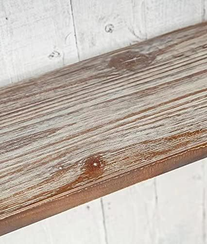 Industrial Wall Mounted Iron Floating Pipe Shelves/Shelving/Racks/Storage/Bookcases/Brackets, DIY Open Bookshelves, Retro Black (4-Tier Shelf Brackets with 3 Boards)