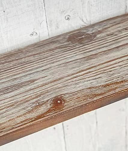 Industrial Wall Mounted Iron Floating Pipe Shelves/Shelving/Racks/Storage/Bookcases/Brackets, DIY Open Bookshelves, Retro Black (4-Tier Shelf Brackets with 3 Boards)