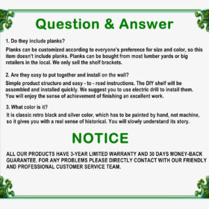 Industrial Wall Mounted Iron Floating Pipe Shelves/Shelving/Racks/Storage/Bookcases/Brackets, DIY Open Bookshelves, Retro Black (4-Tier Shelf Brackets with 3 Boards)