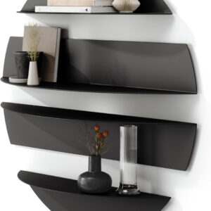 Umbra Solis Sturdy Decorative Metal Floating Bookshelf, Black