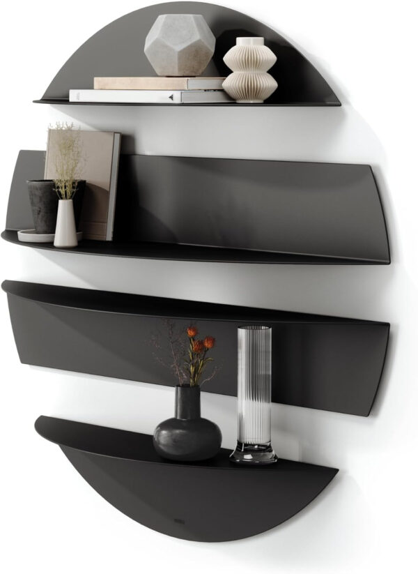 Umbra Solis Sturdy Decorative Metal Floating Bookshelf, Black