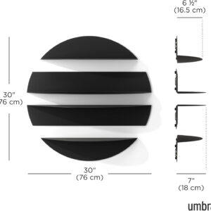 Umbra Solis Sturdy Decorative Metal Floating Bookshelf, Black