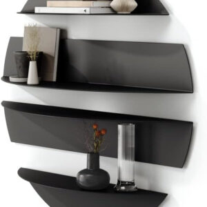Umbra Solis Sturdy Decorative Metal Floating Bookshelf, Black