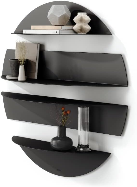 Umbra Solis Sturdy Decorative Metal Floating Bookshelf, Black