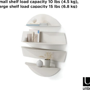 Umbra Solis Sturdy Decorative Metal Floating Bookshelf, Black