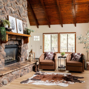 NativeSkins Faux Cowhide Rug – Original Brown (Oversized) | 6'3" x 8'2" | Triple-Layer Support | Ultra-Soft Pile | Hand-Cut, Faux Suede No-Slip Backing | Western Rug | Cow Hide Animal Print