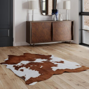 NativeSkins Faux Cowhide Rug – Original Brown (Oversized) | 6'3" x 8'2" | Triple-Layer Support | Ultra-Soft Pile | Hand-Cut, Faux Suede No-Slip Backing | Western Rug | Cow Hide Animal Print