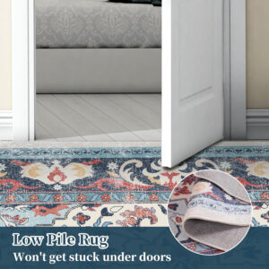 688847279691d2ea55c09a557d0c05a79e88becb423aa565d9ab7.jpg Area Rug 4x6 Washable Rug,Soft Rugs for Living Room,Non-Slip Bedroom Dining Room Carpet Floral Print Low Pile Rug