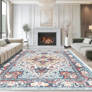 68884737bb3713db4f66be89e21f8cf817c3d6c5d13a695878d83.jpg Area Rug 4x6 Washable Rug,Soft Rugs for Living Room,Non-Slip Bedroom Dining Room Carpet Floral Print Low Pile Rug