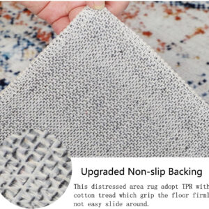 Homcomoda Vintage Area Rug 5x8 Washable Living Room Rug Indoor Non-Slip Print Accent Rugs for Bedroom Distressed Thin Throw Rugs Carpet for Living Room Dining Room Kitchen