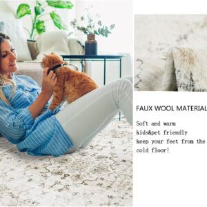 Homcomoda Vintage Area Rug 5x8 Washable Living Room Rug Indoor Non-Slip Print Accent Rugs for Bedroom Distressed Thin Throw Rugs Carpet for Living Room Dining Room Kitchen