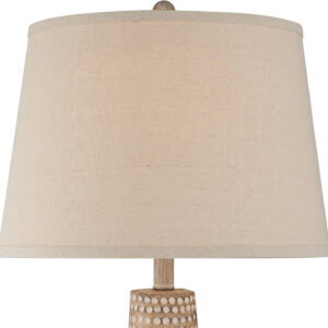 Regency Hill Glenn Rustic Southwestern Style Pot Table Lamps 27" Tall Set of 2 Dappled Sandy Beige Oatmeal Fabric Drum Shades for Living Room Bedroom House Bedside Nightstand Home Office