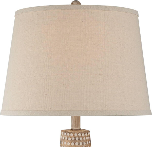 Regency Hill Glenn Rustic Southwestern Style Pot Table Lamps 27" Tall Set of 2 Dappled Sandy Beige Oatmeal Fabric Drum Shades for Living Room Bedroom House Bedside Nightstand Home Office