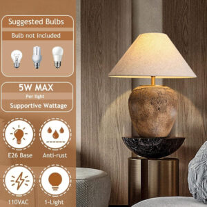 68884ed252385feb8c89e1498ec414b8394e256fa1390691e3020.jpg Rustic Farmhouse Clay Pot Table Lamps 19.6" Tall Ceramic Table Lamp, American Southwestern Textured Ceramic Lamp Body with White Textured Shade Bedside Table Lamp for Living Room Bedroom Office