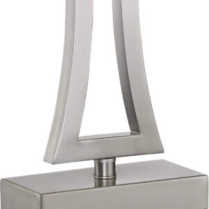 360 Lighting Roxie Modern Table Lamps 31" Tall Set of 2 with Dimmers Brushed Nickel Off White Fabric Rectangular Shade for Bedroom Living Room House Bedside Nightstand Home Office Entryway