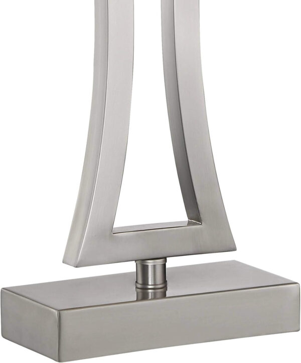 360 Lighting Roxie Modern Table Lamps 31" Tall Set of 2 with Dimmers Brushed Nickel Off White Fabric Rectangular Shade for Bedroom Living Room House Bedside Nightstand Home Office Entryway