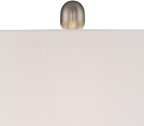 360 Lighting Roxie Modern Table Lamps 31" Tall Set of 2 with Dimmers Brushed Nickel Off White Fabric Rectangular Shade for Bedroom Living Room House Bedside Nightstand Home Office Entryway