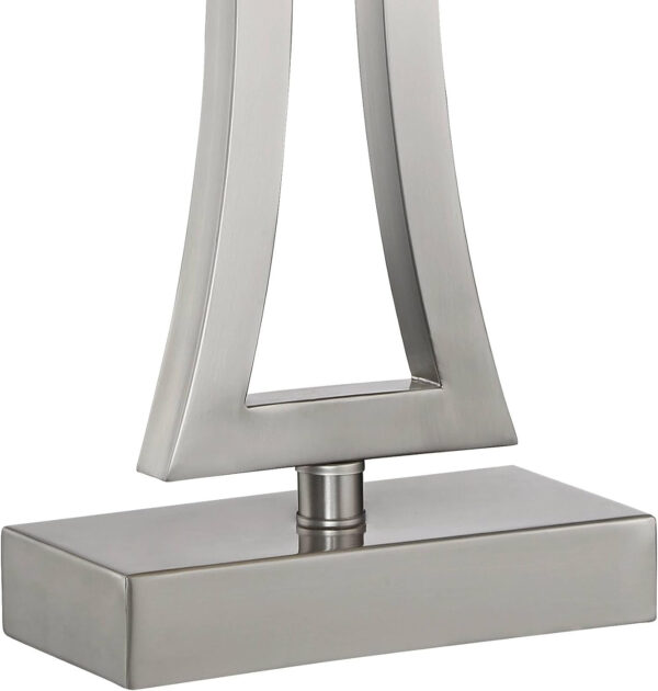 360 Lighting Roxie Modern Table Lamps 31" Tall Set of 2 with Dimmers Brushed Nickel Off White Fabric Rectangular Shade for Bedroom Living Room House Bedside Nightstand Home Office Entryway