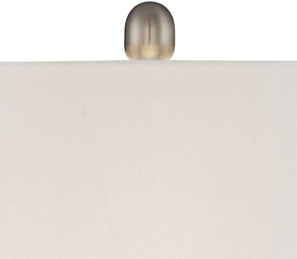 360 Lighting Roxie Modern Table Lamps 31" Tall Set of 2 with Dimmers Brushed Nickel Off White Fabric Rectangular Shade for Bedroom Living Room House Bedside Nightstand Home Office Entryway