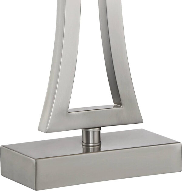 360 Lighting Roxie Modern Table Lamps 31" Tall Set of 2 with Dimmers Brushed Nickel Off White Fabric Rectangular Shade for Bedroom Living Room House Bedside Nightstand Home Office Entryway