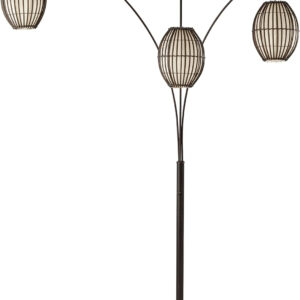 Adesso Maui Arc Floor Lamp with 3 Movable Shades & Adjustable Height- Perfect Lighting for Bedroom, Living Room and Corner Decor, Antique Bronze