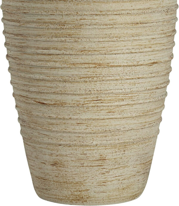 John Timberland Austin 28" Tall Jug Southwest Farmhouse Rustic Modern Table Lamps Set of 2 Sand Toned Ridged Finish Cream Shade Living Room Bedroom Bedside Nightstand House Office Home Kitchen