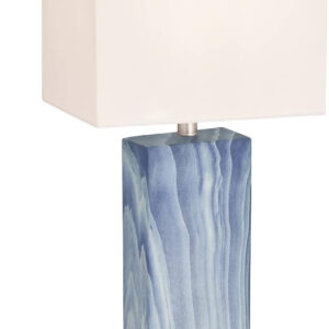 360 Lighting Connie Modern Table Lamps 25" Tall Set of 2 with USB Charging Ports Dimmers Blue Faux Marble White Rectangular Shade for Bedroom Living Room House Desk Bedside Nightstand Office