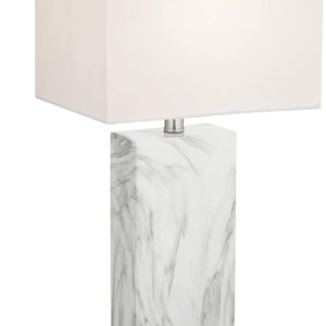 360 Lighting Connie Modern Table Lamps 25" Tall Set of 2 with USB Charging Ports Dimmers Blue Faux Marble White Rectangular Shade for Bedroom Living Room House Desk Bedside Nightstand Office