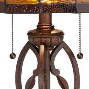 Robert Louis Tiffany Traditional Tiffany Style Table Lamp 26" High Blossoming Bronze Brown Leaf and Vine Antique Glass Shade Decor for Living Room Bedroom House Bedside Nightstand Home Office