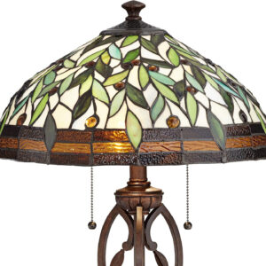 Robert Louis Tiffany Traditional Tiffany Style Table Lamp 26" High Blossoming Bronze Brown Leaf and Vine Antique Glass Shade Decor for Living Room Bedroom House Bedside Nightstand Home Office