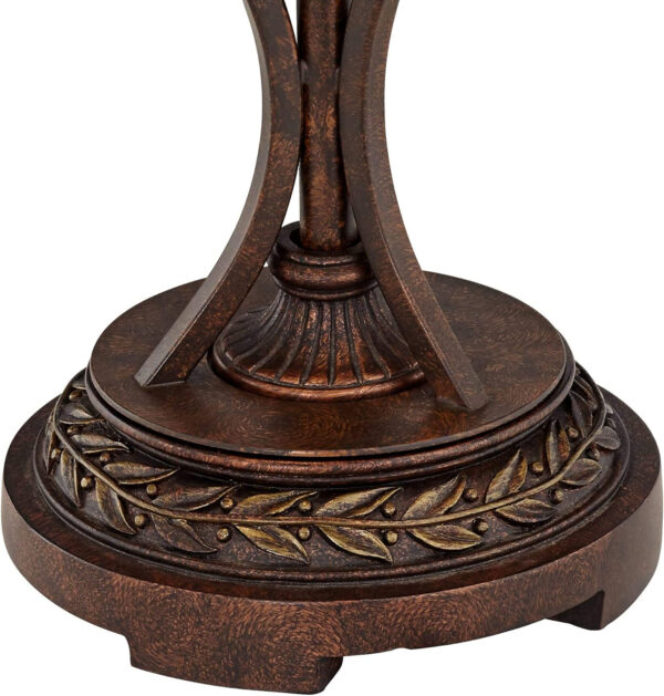 Robert Louis Tiffany Traditional Tiffany Style Table Lamp 26" High Blossoming Bronze Brown Leaf and Vine Antique Glass Shade Decor for Living Room Bedroom House Bedside Nightstand Home Office